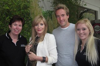 Hazel, Michelle Collins, Ben Fogle and Kayleigh posing for a photograph
